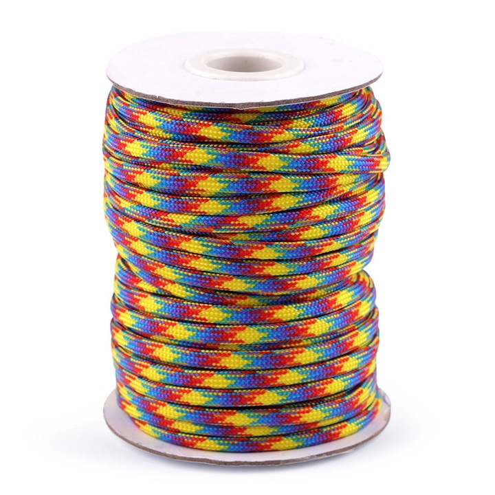 Шнур от паракорд (7x3 нишки), Устойчив, Многоцветен 3953, 25 м x4 мм