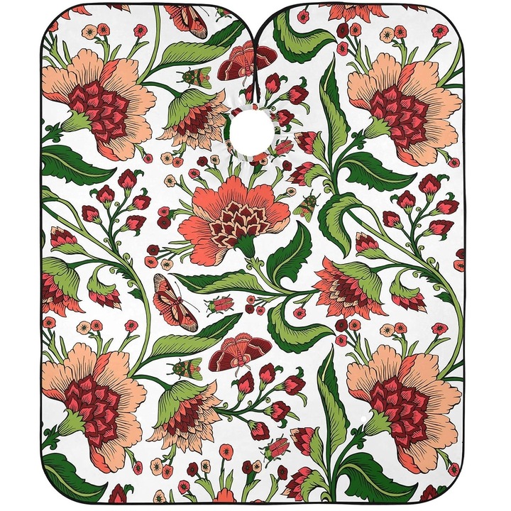 Pelerina frizerie Ardette, PEL31, Impermeabila, 140X160 cm, Imprimeu floral, pentru salon coafor barber shop
