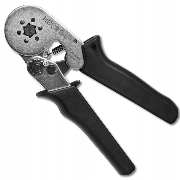 Krimpelő fogó érvéghüvely csatlakozókhoz, Lextool, fém/műanyag, fekete