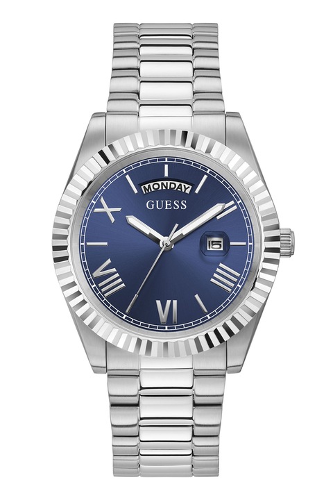 Guess, Ceas analog cu o bratara metalica, Argintiu
