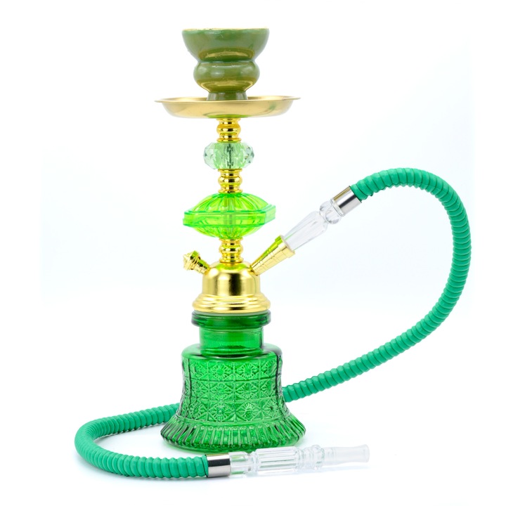 Narghilea Toro, Kasba, 1 furtun, Verde, 31 cm