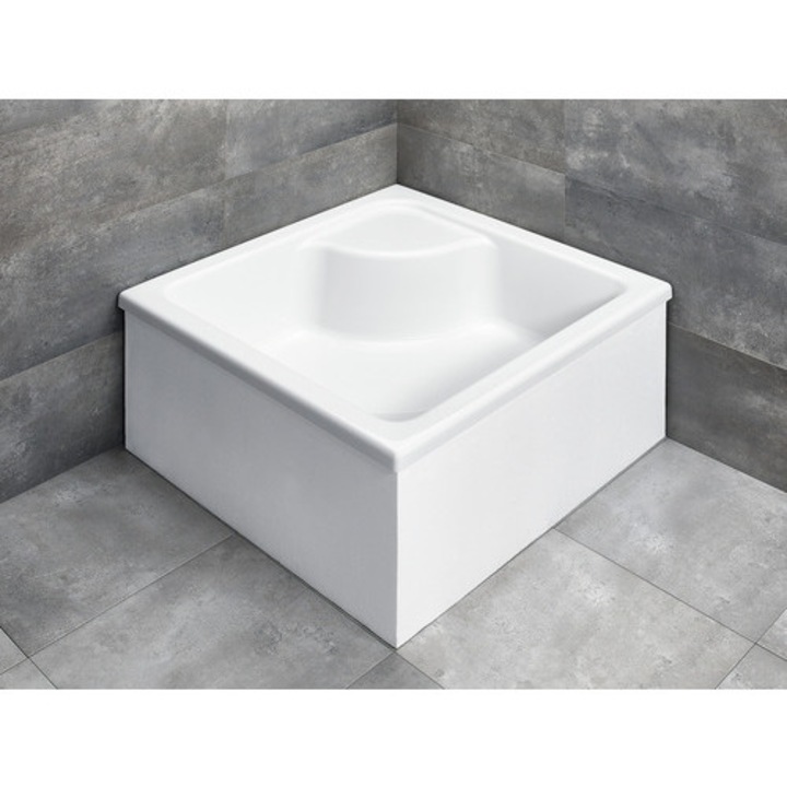 Cadita De Dus Patrata Radaway Naxos C 80x80x41 Cm Acril Alb Snc8841-28