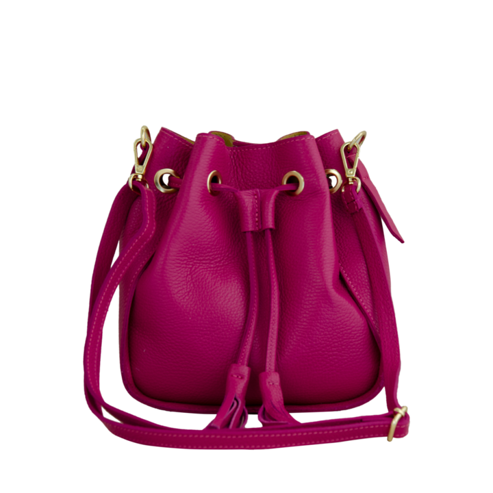 Eva Bags valódi bőr női táska, Erica fukszia, 22x23x10