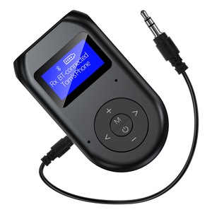 Adaptor Bluetooth 5.0, Vaxiuja, Receiver Audio cu Port AUX 3.5 mm, Portabil, Afisaj LCD, Compatibil cu Orice Device, pentru Masina, Sistem Audio, Boxe, Negru