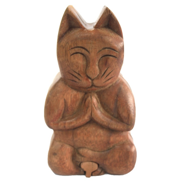 Cutie Bali Magic, Ancient Wisdom, Yoga Cat, Lemn, Maro