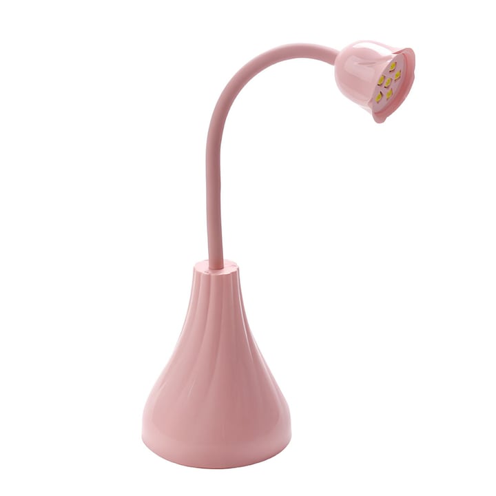 Lampa UV/LED mini Fast, sundiguer, flexibil, cablu USB, pentru manichiura si pedichiura, Roz