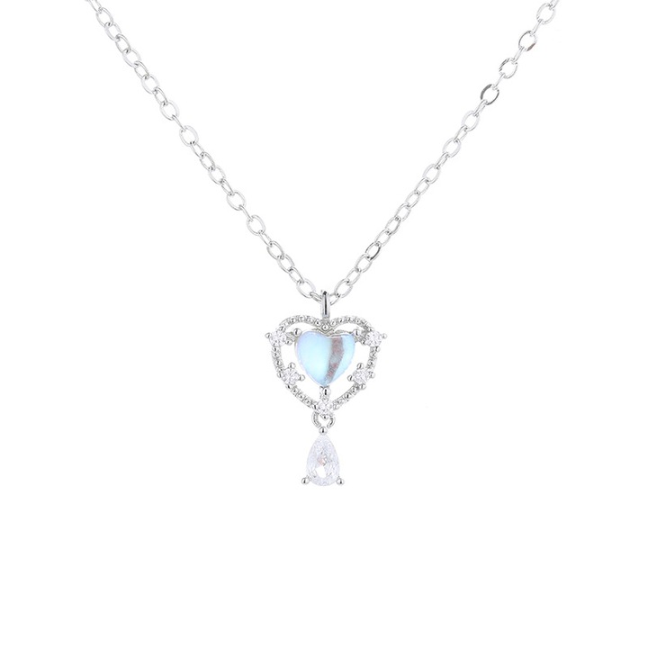 Lantisor argint 925 Delis, JW562, model inima, placat cu rodiu