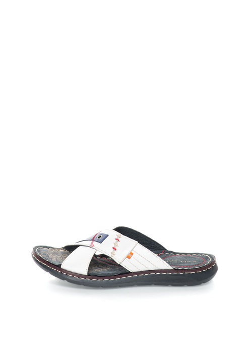 Zee Lane Papuci alb prafuit cu bleumarin de piele Pio 41