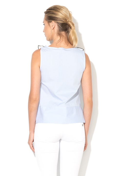 Fornarina Camasa albastru azur in dungi fara maneci Cat L