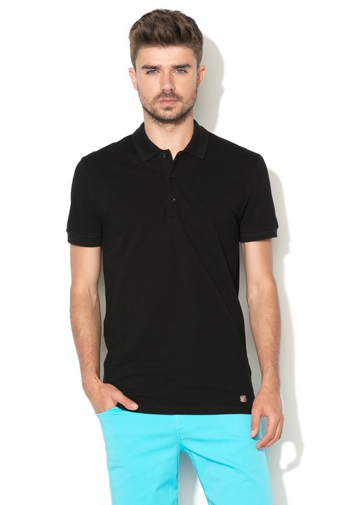 Versace Collection Tricou polo negru regular fit M