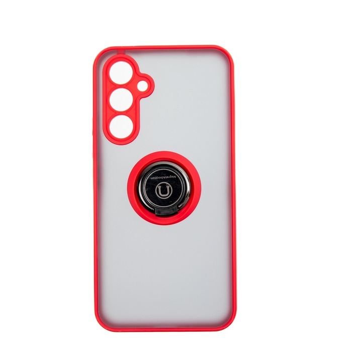 Capac Protectie Spate Colectia Soft Shape With Ring Compatibil Cu Samsung Galaxy A54 5G - Rosu