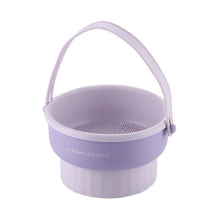Bol de curatare pensule de machiaj, Poate fi atarnat la uscat, Violet