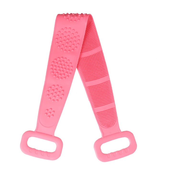 Силиконова четка за баня, розова Jeswo