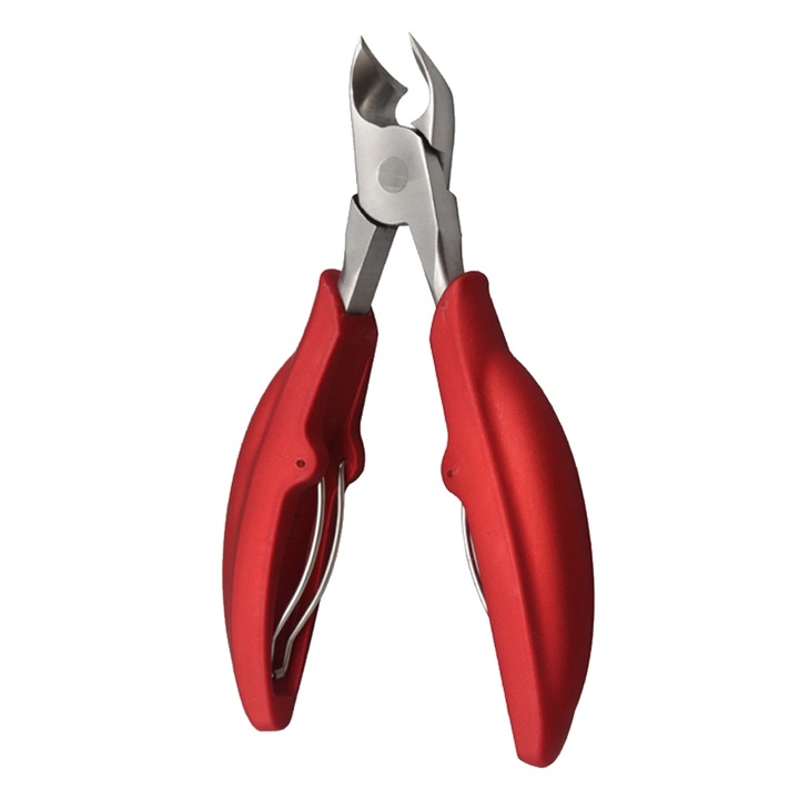 Нокторезачка AMRINUGL, неръждаема стомана, за дебели и врастнали нокти, червена