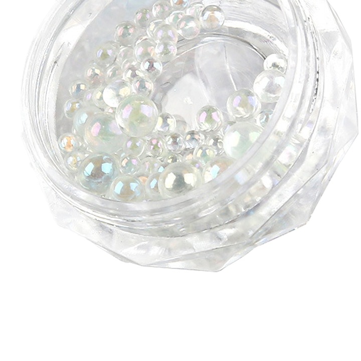 Мъниста за ноктопластика, 3D, полукръгли перли, смесени размери