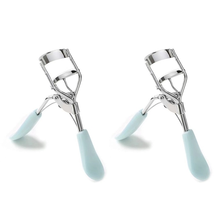 Комплект 2x Извивачка за мигли, QttvbTna, неръждаема стомана/силикон, синя