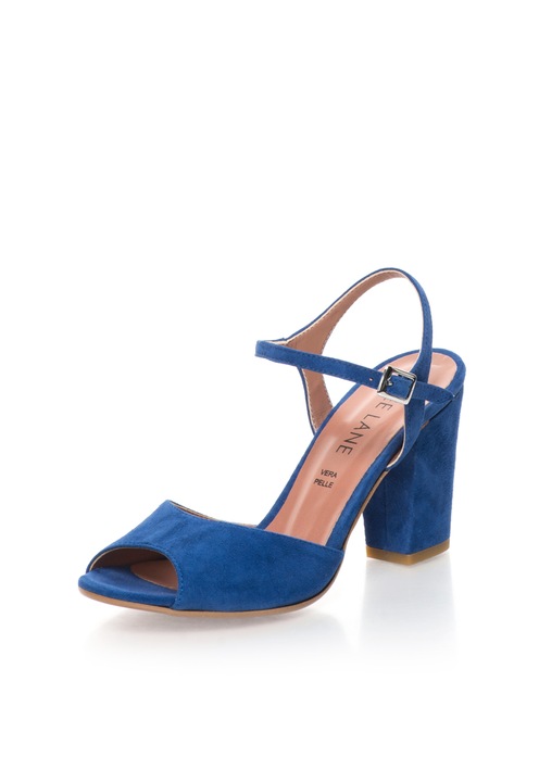 Zee Lane Sandale albastru royal de piele intoarsa cu toc masiv Jenny 35