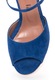 Zee Lane Sandale albastru royal de piele intoarsa cu toc masiv Jenny 35