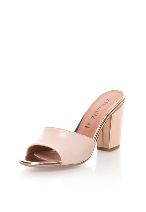 Zee Lane Sandale slip-on roz pastel cu auriu rose de piele Jenny 38