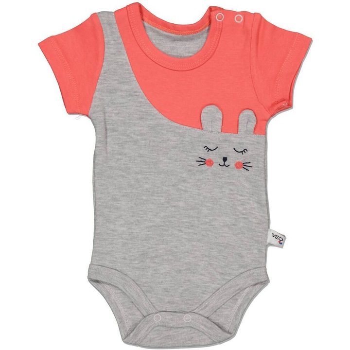 Body fete, VEO, cu urechi de iepuras, Bumbac, Pomegranate, Pomegranate