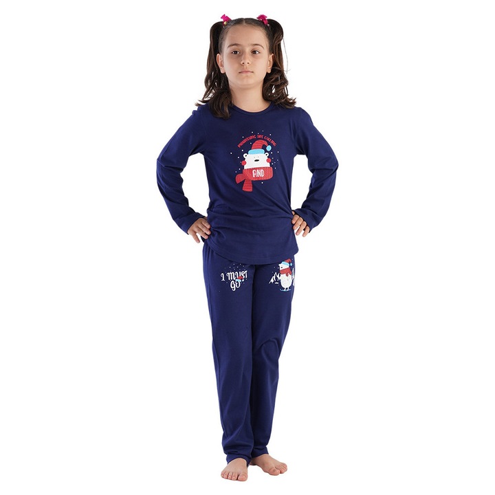 Pijamale copii, fetite, Vienetta, model Craciun - I most go