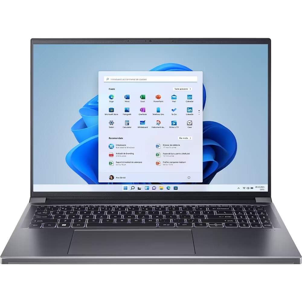 Laptop ACER Swift X SFX16-61G-R93Q, AMD Ryzen 7 7840HS pana la 5.1GHz, 16" WQXGA, 16GB, SSD 1TB, NVIDIA GeForce RTX 3050 6GB, Windows 11 Home, Gri