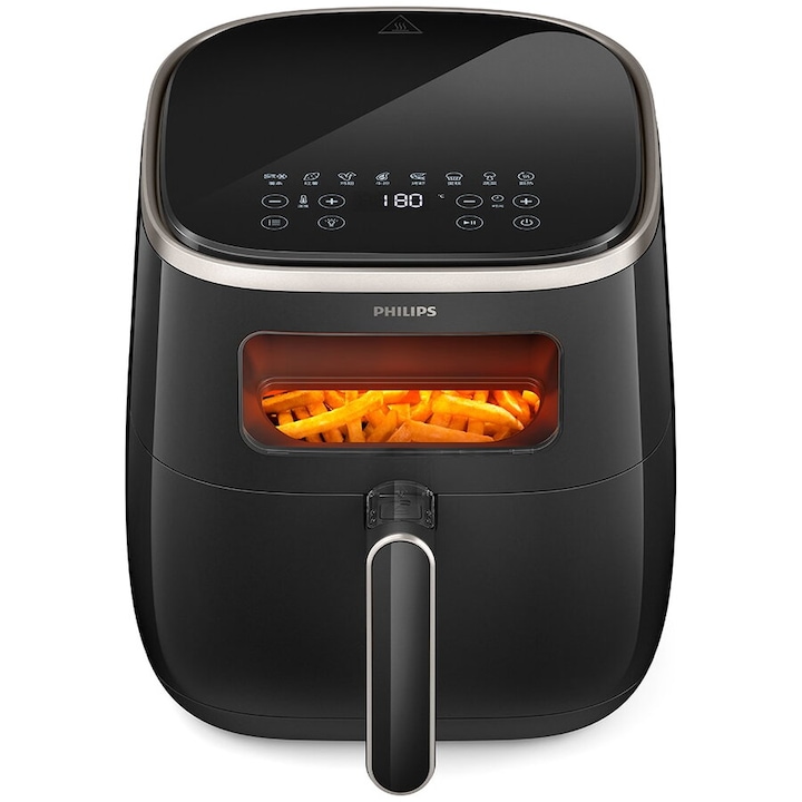 Friteuza cu aer cald Seria 3000 Airfryer XL HD9257/80, 1kg, 5.6l, 1700W, Negru-argintiu