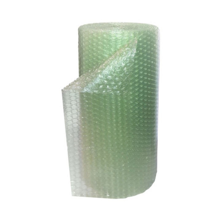 Folie Cu Bule Mari De Aer 120cm X 16m, 120g/m², Verde-transparent