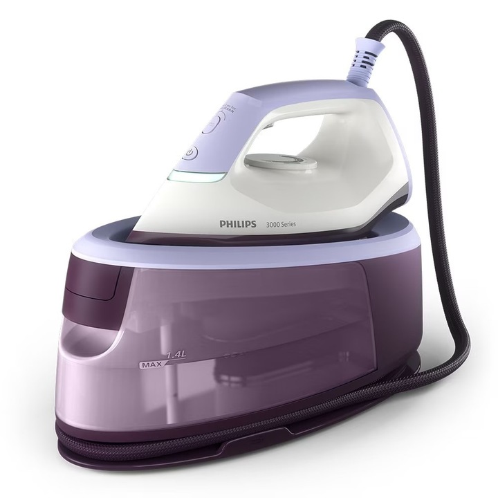 Philips PSG3000/30 3000 series 2400 W, 120 g/perc, 1.4 l Lila-Fehér gőzállomás
