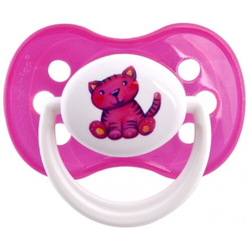 Suzeta silicon Canpol 22/541, Roz/Pisica