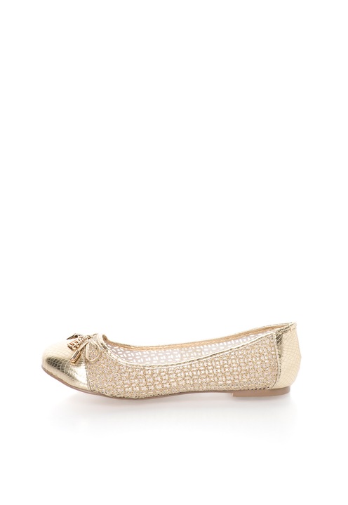 Laura Biagiotti Balerini aurii cu insertii de plasa 36