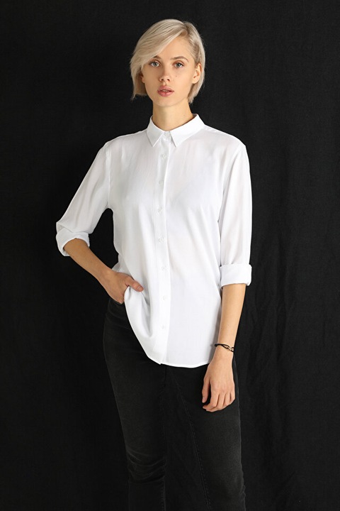 Női fehér hosszú ujjú ing, normál szabású4