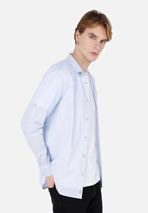 Camasa Cu Maneca Lunga De Barbati Albastru Regular Fit8683197150806