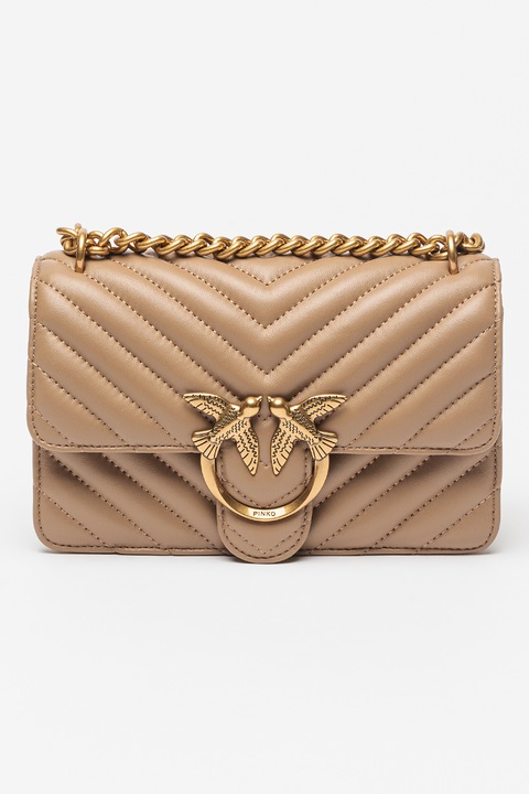 Pinko, Love steppelt hatasu bor crossbody taska - 54645, Világosbarna