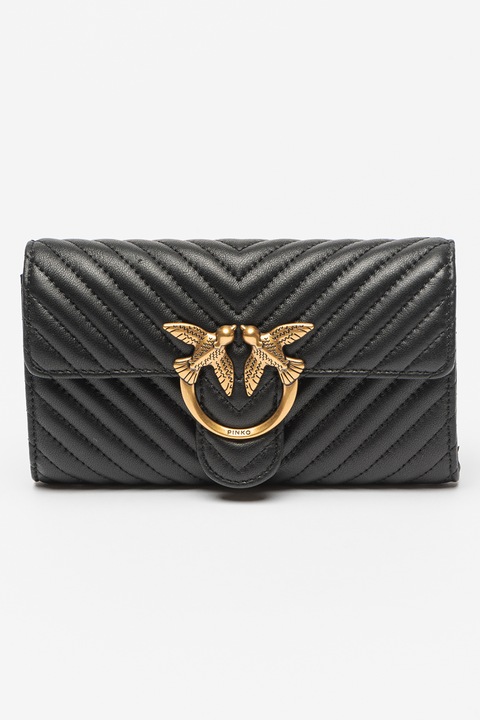 Pinko, Капитонирана кожена чанта Love One, Черен