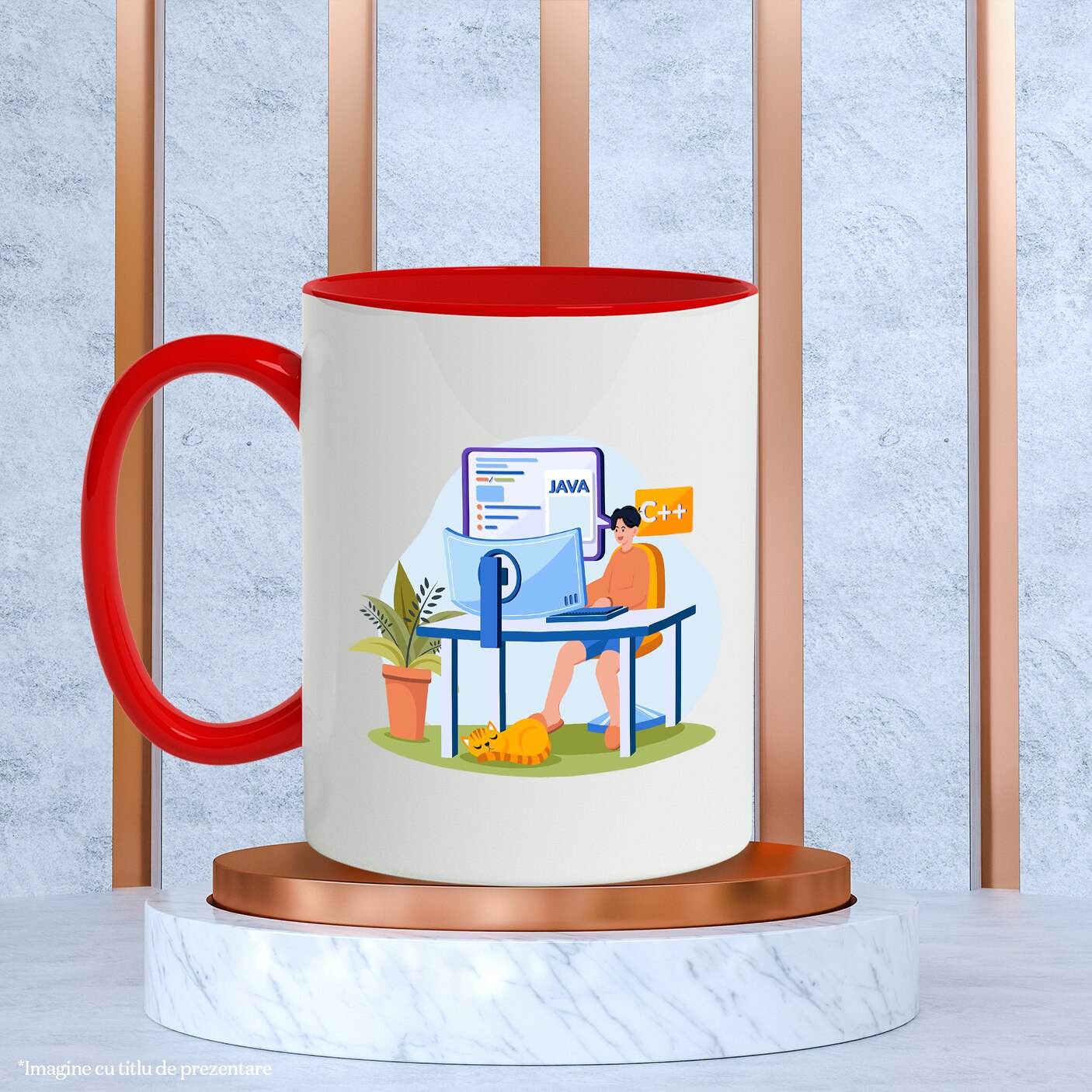 Чаша С Котка, Компютър, Програмиране, Java, C++, Многоцветна 330 ml ...