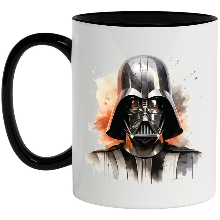 Cana Cu Darth Vader, SF, Star Wars, Costum, Anakin Skywalker, Multicolor 330 ml, Ceramica cu Maner Negru