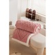 Patura cu blanita pentru pat dublu, Jojo Home, model tip Tricot, Uni, 200x230cm, Roz Pudrat