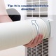 Tub de evacuare pentru aer conditionat mobil, 13x15cm, 200cm, flexibil, polipropilena, alb