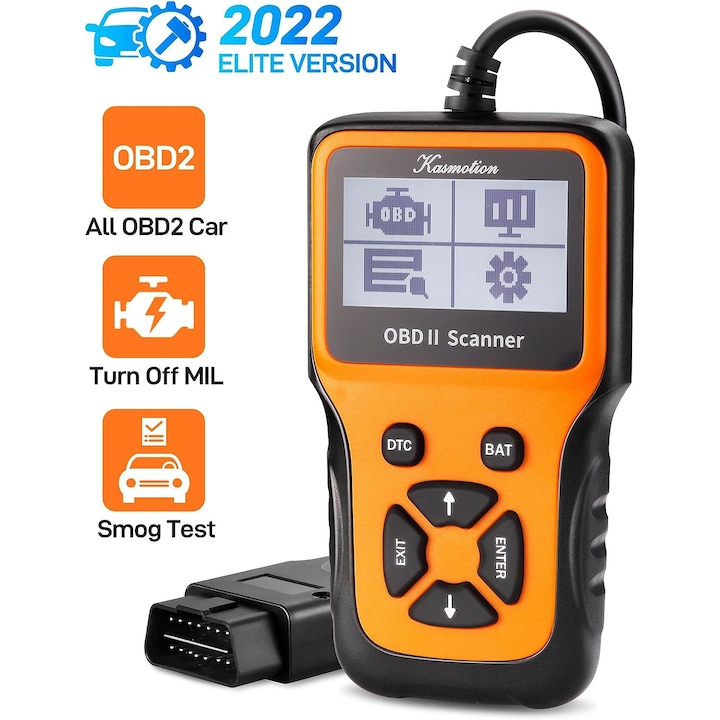 Jormftte OBD2 szkenner, kódolvasó, autódiagnosztika, kompatibilis minden 1996-os OBDII autóval, plug & play