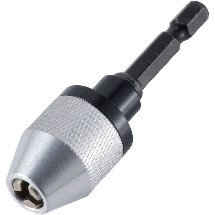 Mandrina cu eliberare rapida si tija hexagonala, Mmgoqqt, Otel, 0.3 - 6.5 mm, 1/4", Negru / Argintiu