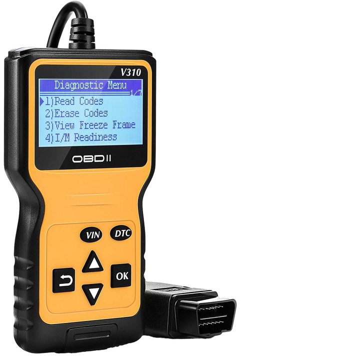 Автомобилен тестер, Jormftte, цифров дисплей, OBD2, черен/оранжев