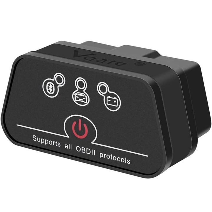 Тестер за автомобили, VGATE, OBD2, Bluetooth, черен