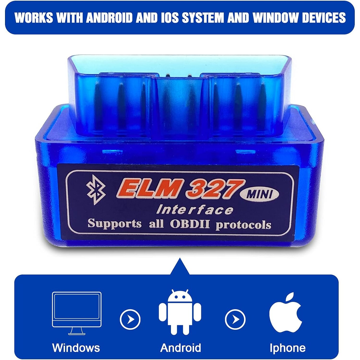 Autótesztelő, ELM, OBD2, Bluetooth, kék - eMAG.hu