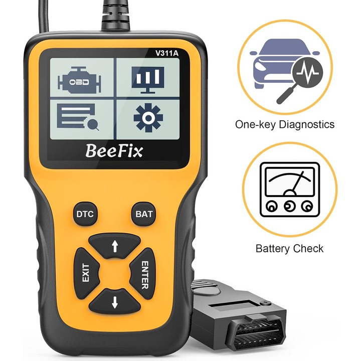 Jormftte OBD2 автомобилен скенер, професионална диагностика, четец на кодове за грешки, данни в реално време, за европейски автомобили от 2000 г.
