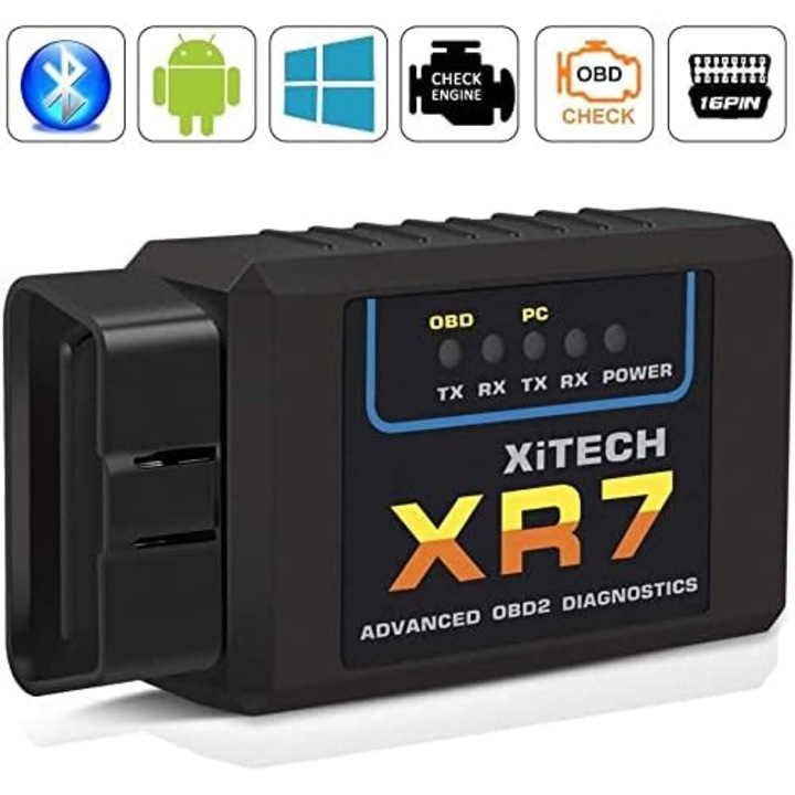 Диагностичен скенер за автомобили Jormftte OBD2, Bluetooth, широка съвместимост, лесен за употреба