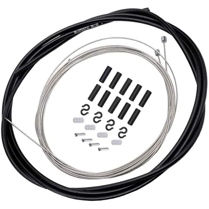 Kerékpár kábelkészlet, Jormftte, Inox, fekete/ezüst