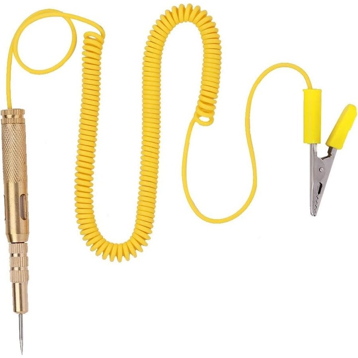 Автоматичен тестер за вериги, QttvbTna, 6V 12V 24V, телескопичен, жълт