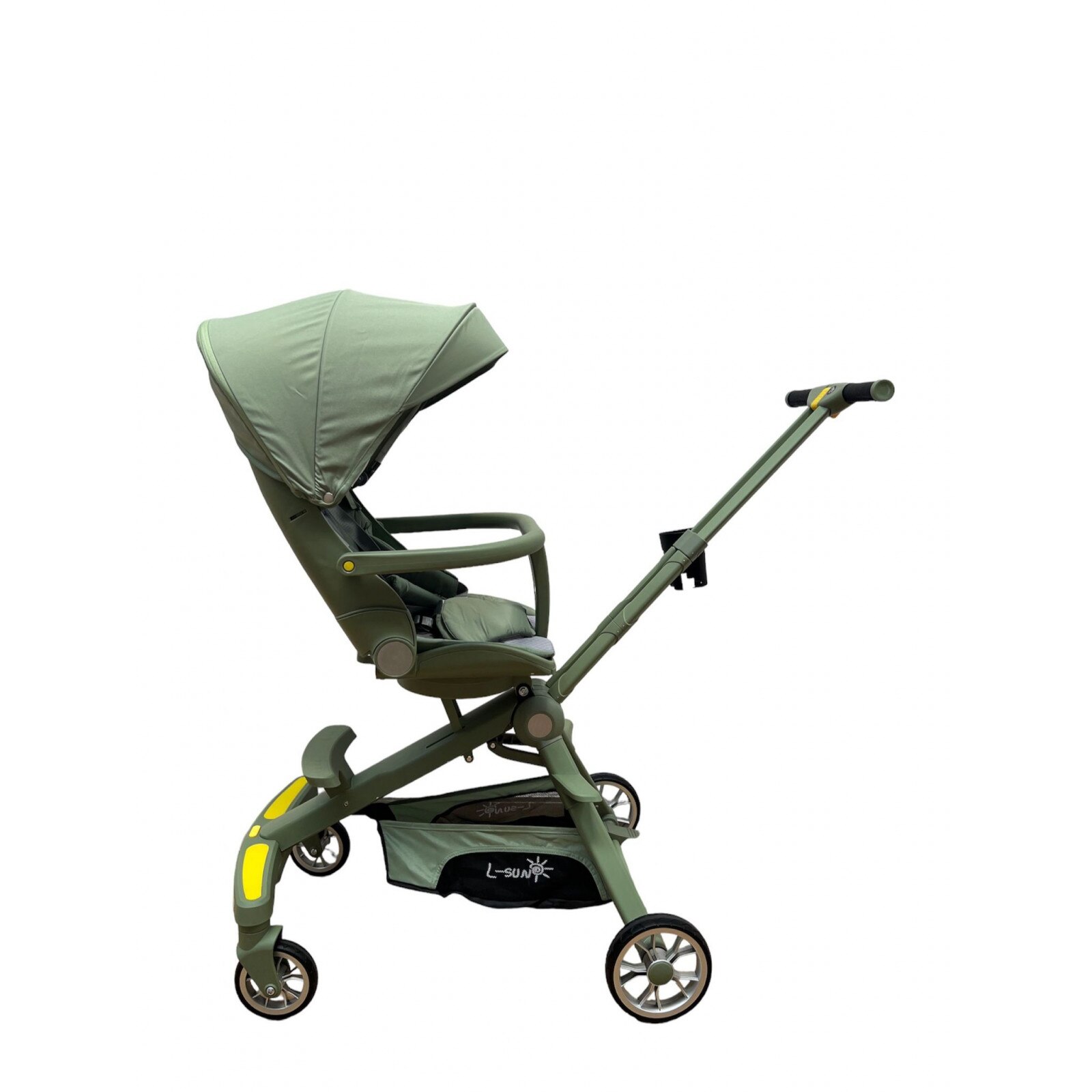 Детска количка C2 Deluxe, обръщателна, сгъваема, със светлини и музика ...