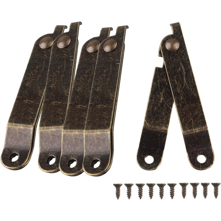 QttvbTna, 5 db összecsukható zsanérkészlet, 6,7x1,1 cm, bronz